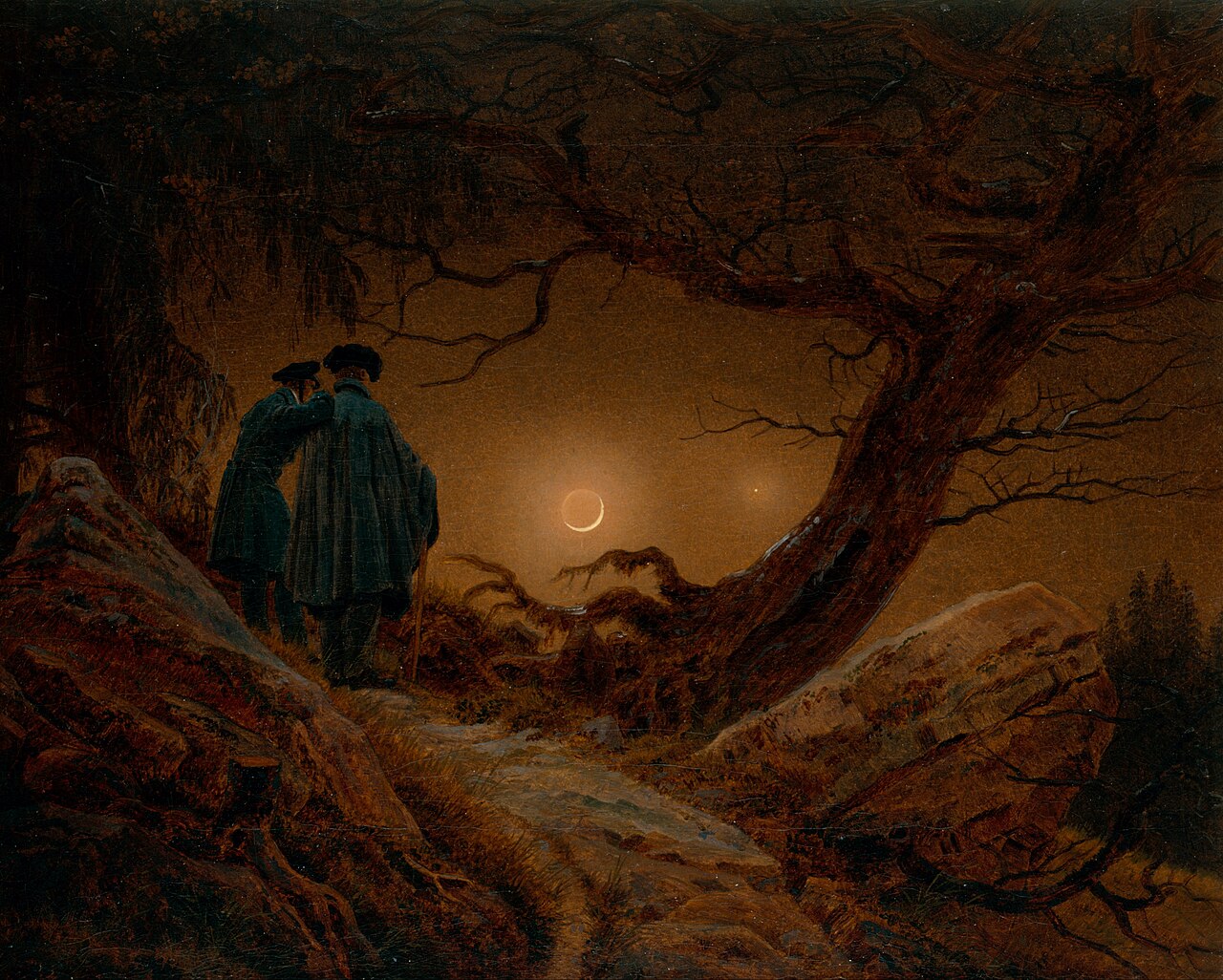 Caspar David Friedrich — Two Men Contemplating the Moon