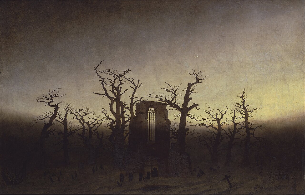 Caspar David Friedrich — Abbey in the Oakwood (1809–1810), illustrating Dracula Lesson 1